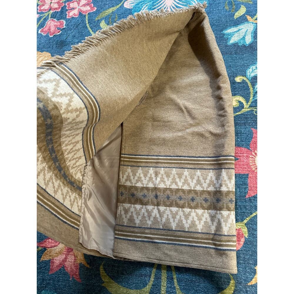 Vintage Lizsport Petite Wool Blend Southwestern Blanket Wrap Skirt Size 2 - Picture 7 of 7